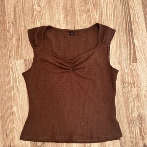 Elegant Brown Sleeveless Top